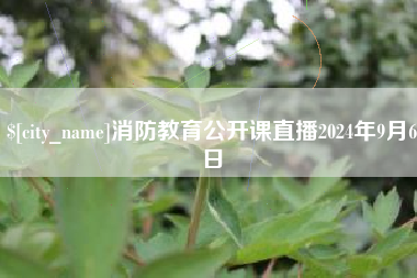 大连消防教育公开课直播2024年9月6日