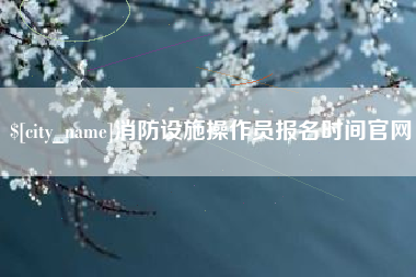 大连消防设施操作员报名时间官网