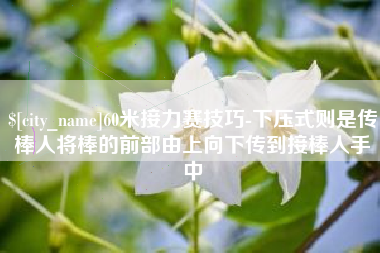 大连60米接力赛技巧-下压式则是传棒人将棒的前部由上向下传到接棒人手中