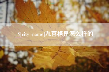 大连九宫格是怎么样的